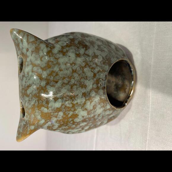 Ceramic Owl Candle Holder Teal/brown - Picture 3 of 3